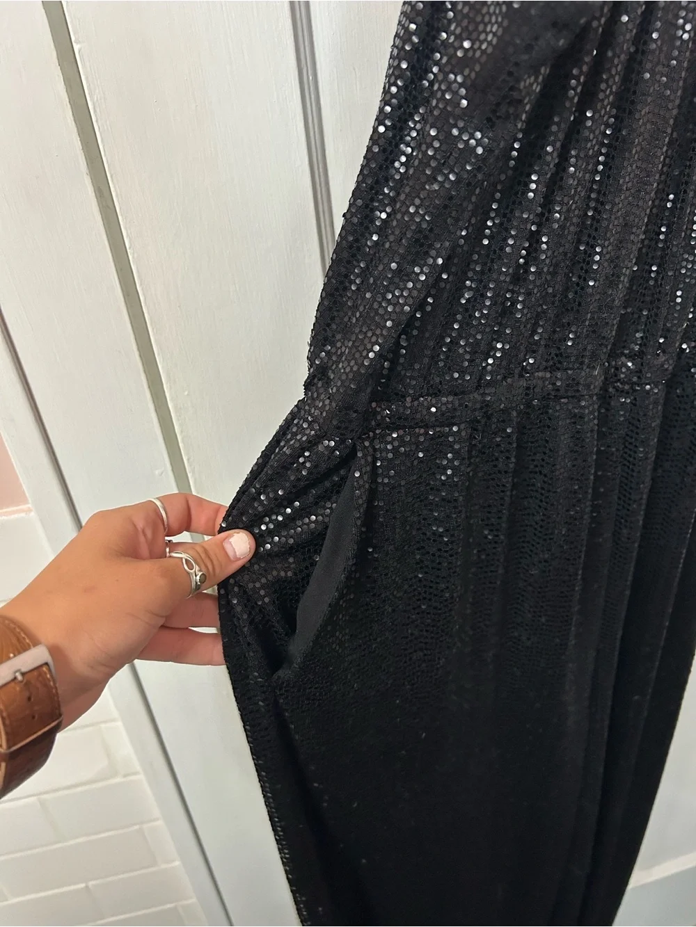 Michael Kors Black Sequin Jumpsuit